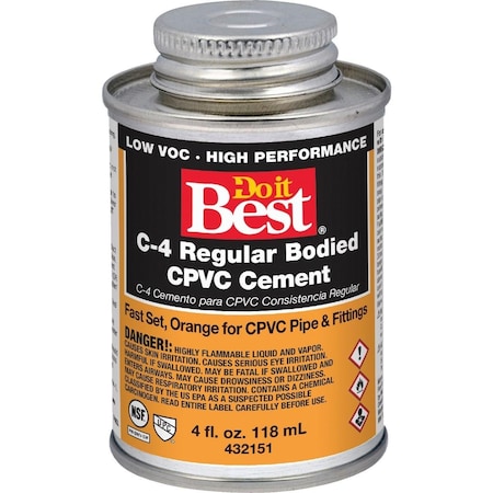 All-Source 4 Oz. Regular Bodied Orange CPVC Cement 018706-24